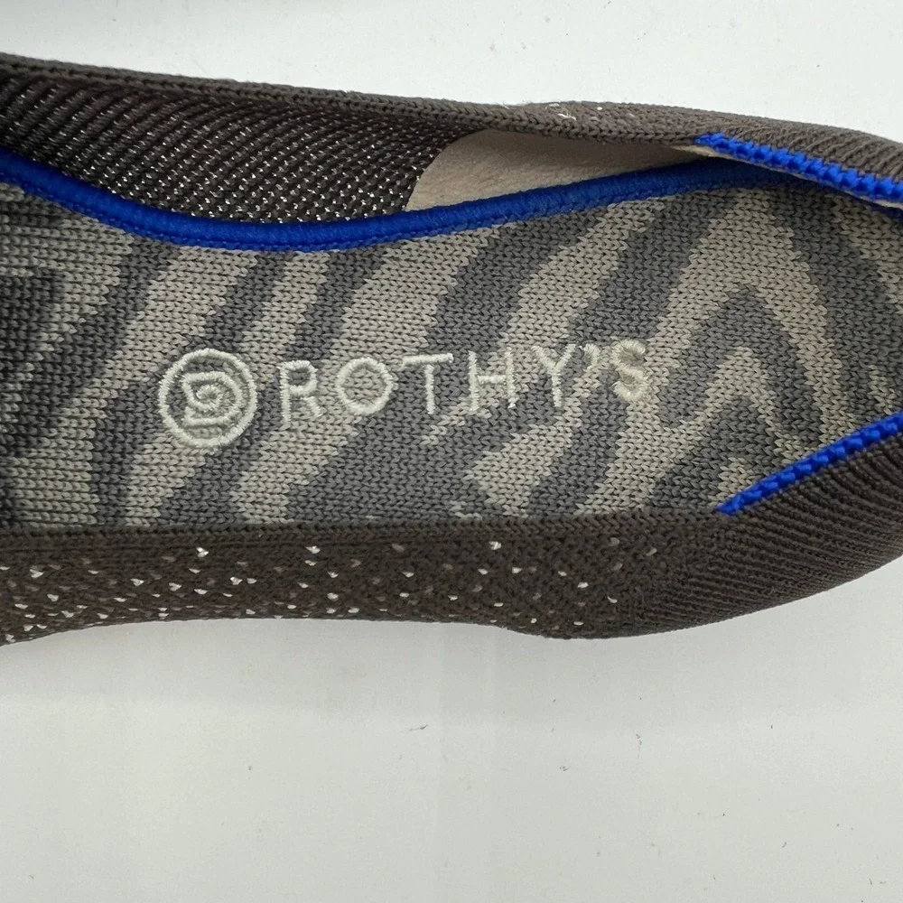 Rothys The Loafer Twilight Metallic Ombre Flat Chocolate Silver Wms Sz 11.5